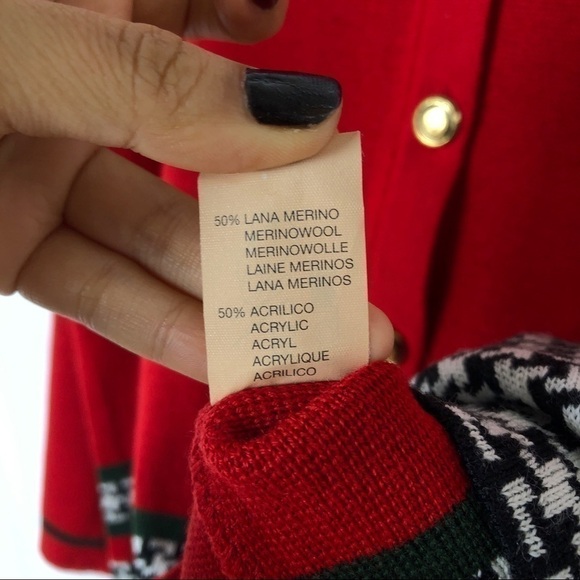 Giulio Saletta red holiday cardigan sweater - Picture 6 of 11